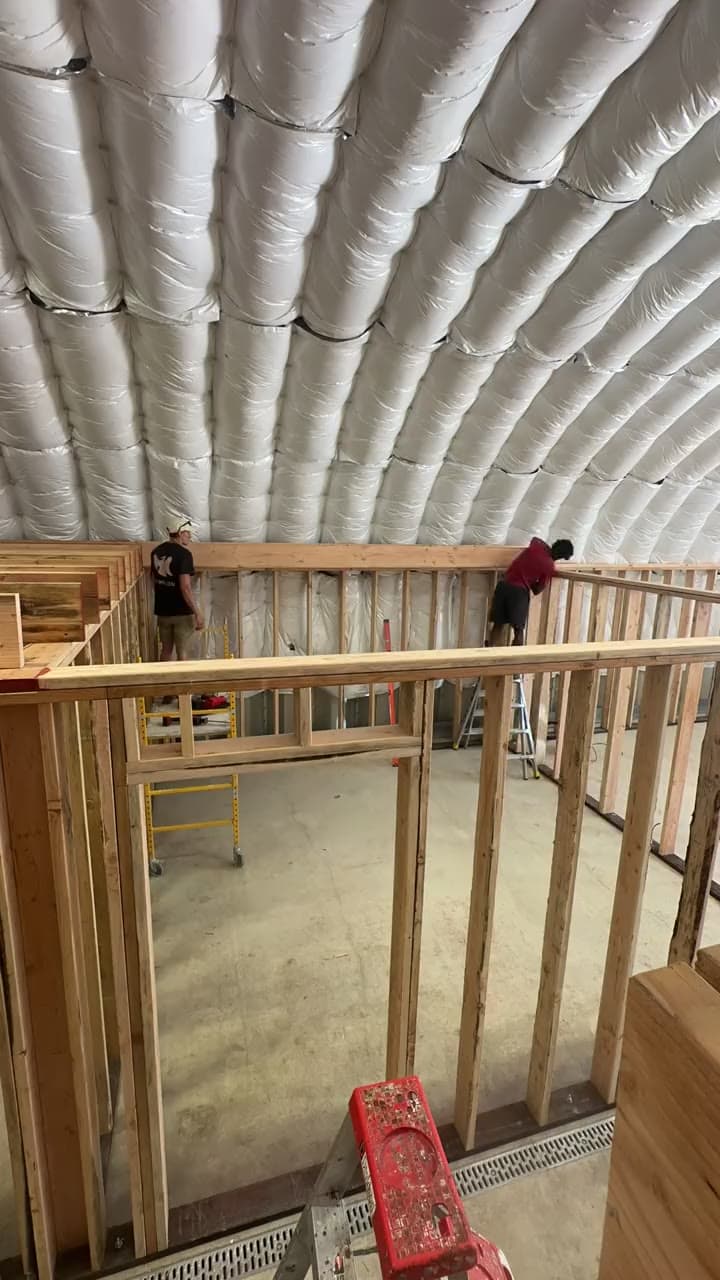 Timelapse of the Smartsville Quonset hut being framed out